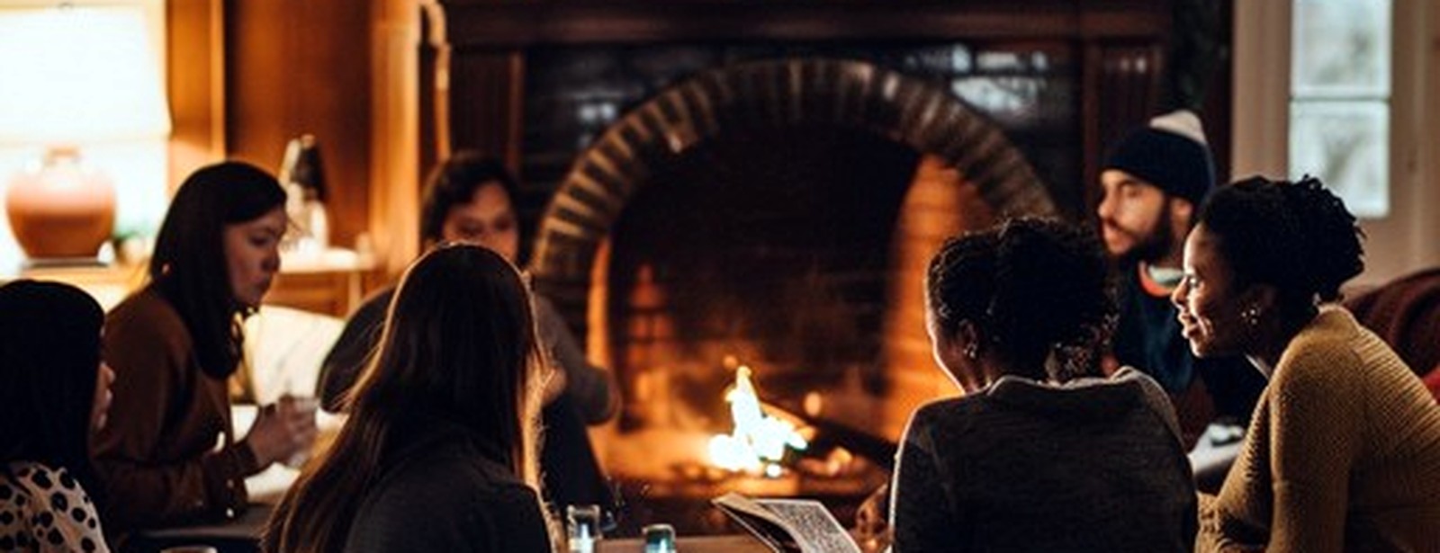 Fireside gathering in the evening